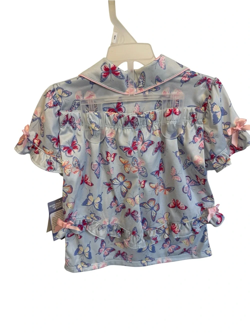 Kidtopia Butterflies Pajama Set - Light Blue & Pink, Size 4T